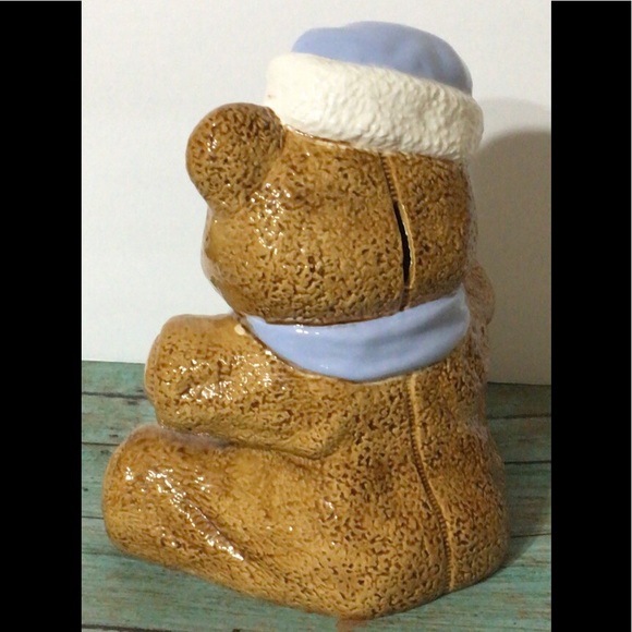 1960’s Hand Painted Ceramic Teddy Bear Bank - Picture 4 of 7